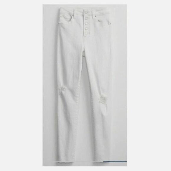 GAP High Rise Destructed WHITE Universal Legging Jeans Plus Size 20/35 MSRP $70 - Picture 4 of 4